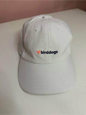 Birddogs White Baseball Cap with Orange & Black Logo